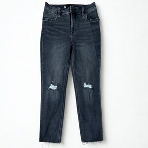 KUT From The Kloth Rachael Fab Ab Mom Jeans Size 6L Distressed Gray Denim Grunge